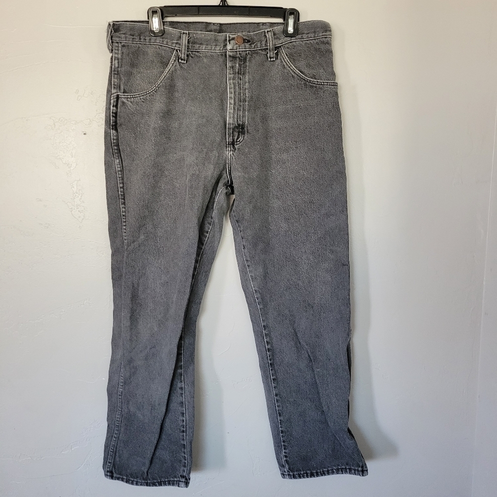 Rustler Vintage Jeans Black Denim Faded Wash Men's 36x30 36" Waist 30" Inseam